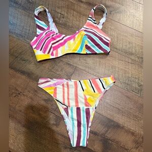 Colorful Striped Bikini Set
